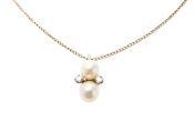 Vintage Pearl Diamond Pendant and Chain