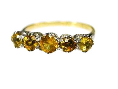 Vintage 5 Yellow Sapphire Ring