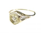 Vintage Diamond Solitaire Engagement Ring