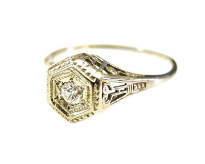 Vintage Diamond Solitaire Engagement Ring