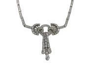 Retro Platinum and Diamond Necklace