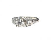Art Deco .74ct Diamond Engagement Platinum Ring