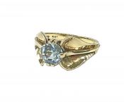 Retro Aquamarine Solitaire Ring