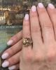 Retro Diamond and Synthetic Ruby Floral Ring in 14kt Yellow and White Gold
