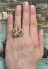 Vintage Sapphire Emerald Ruby Floral Cluster Ring