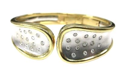 Modern Diamond Hinged Bangle