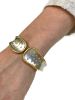 Vintage .91ct Diamond Hinged Bangle in 18kt Yellow and White Gold