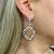 Modern Diamond and Enamel Cherry Blossom Drop Earrings