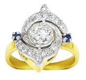 Vintage Diamond Swirl Ring