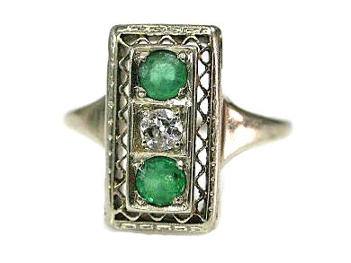 Antique Emerald and Diamond Ring