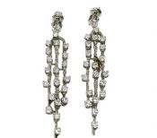 Vintage 2.98ct Diamond Chandelier 18kt Earrings