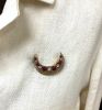 Antique 1.54ct Ruby and Diamond Crescent Brooch in 18kt Yellow Gold
