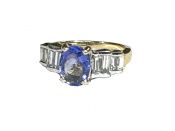 Vintage Tanzanite and Diamond Ring