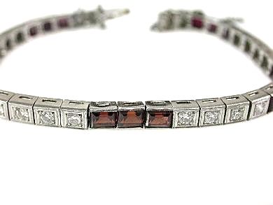 Vintage Garnet and Diamond Bracelet