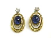 Vintage Sapphire and Diamond Earrings
