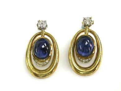Vintage Sapphire and Diamond Earrings