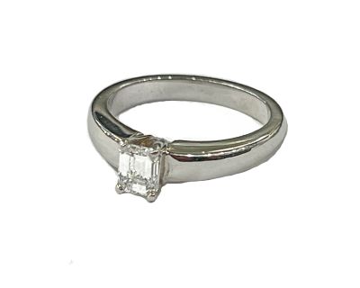 Vintage Emerald Cut Diamond Solitaire Ring