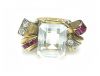 Retro Aquamarine Diamond and Synthetic Ruby Ring