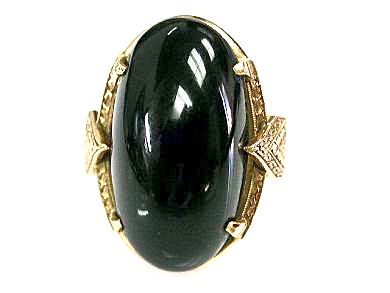 Antique Onyx Solitaire Ring