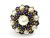 Vintage Pearl and Lapis Cluster Ring