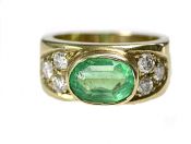 Vintage Emerald and Diamond Ring