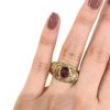 Vintage Cabochon Garnet Solitaire Ring