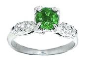 Vintage Tsavorite Garnet and Diamond Ring