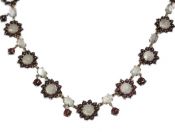Vintage Moonstone and Garnet Necklace