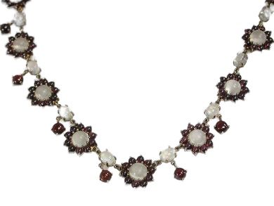 Vintage Moonstone and Garnet Necklace
