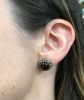 Vintage 14.95ct Garnet and Diamond Earrings in 18kt Yellow Gold and Silver 