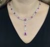 Vintage Inspired Pink Tourmaline and Diamond Necklace