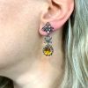 Antique 6.01ct Citrine and Diamond 18kt Earrings