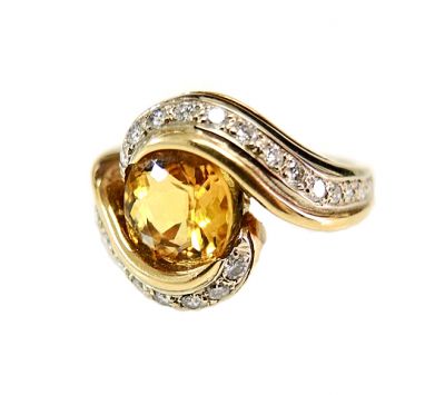 Beni Sung Yellow Sapphire and Diamond Ring