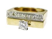 Modern Diamond Ring Set