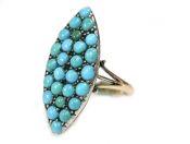 Victorian Turquoise Navette Ring