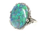 Art Deco Opal and Diamond Ring