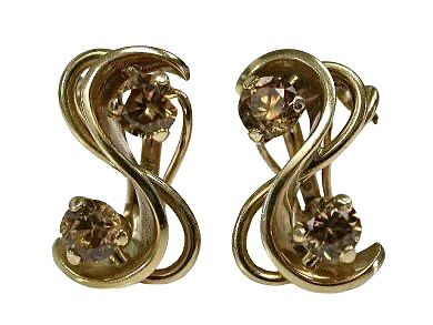 Zircon Earrings, Brown