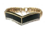 Vintage Black Onyx and Diamond Bracelet
