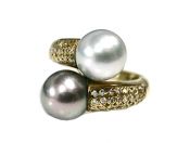 Vintage Pearl and Diamond Toi et Moi Ring