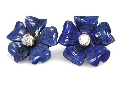 Lapis and Zirconia Earrings
