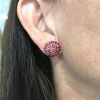 Vintage Pink Sapphire Cluster Earrings