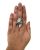 Modern Black Diamond and Diamond Pave Ring