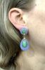Primavesi and Kauffmann Vintage Chrysoprase Chalcedony and Diamond Earrings in 18kt Yellow Gold