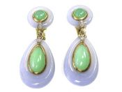 Primavesi and Kaufman Chrysoprase and Chalcedony Earrings