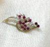 Vintage 2.92ct Ruby and Diamond 18kt Spray Brooch