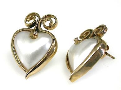 Heart Shaped Pearl Earrings