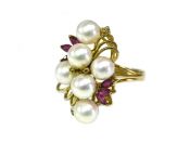 Vintage Pearl and Ruby Ring