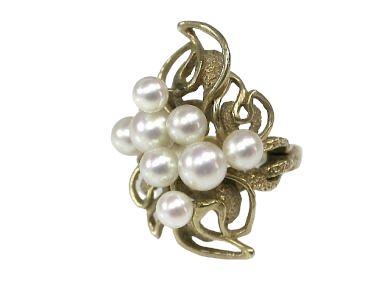 Vintage Pearl Cluster Ring
