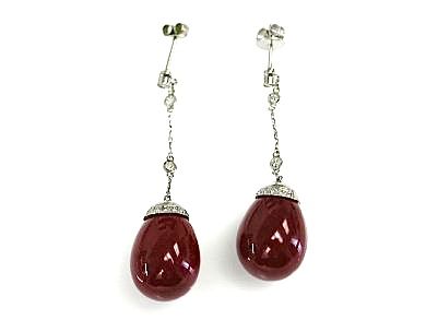 Red Enamel Earrings