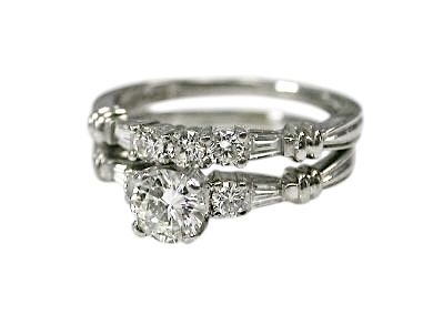 Vintage Diamond Engagement Ring Set